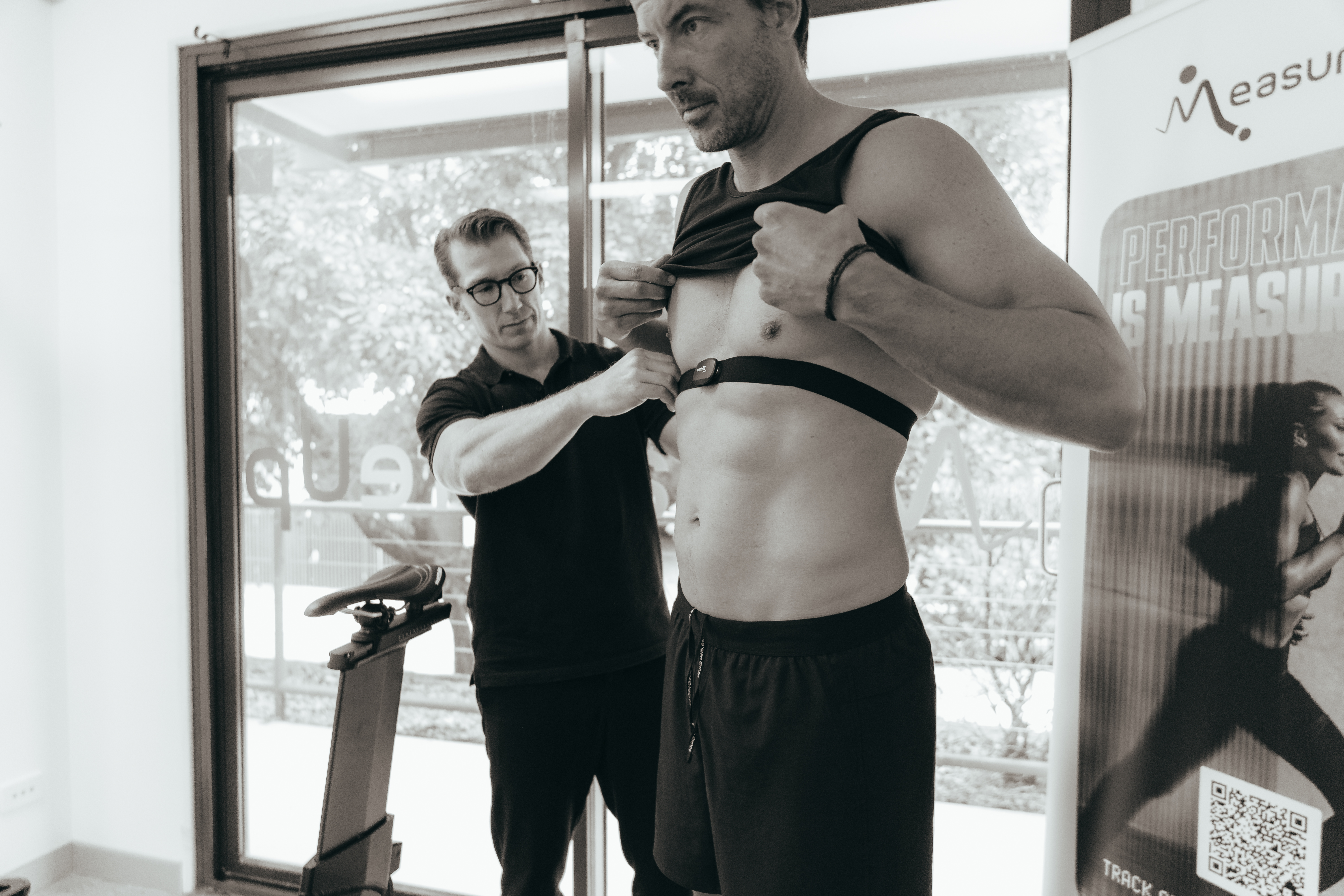Clinet getting ready for VO2 max test