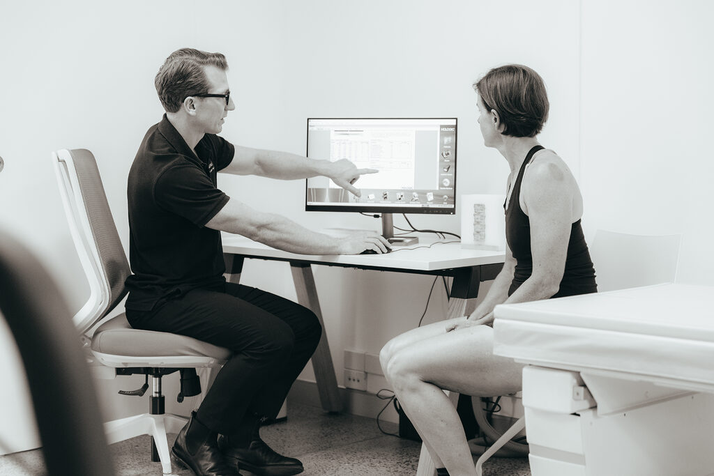 Client having longevity package explained at brisbane clinic