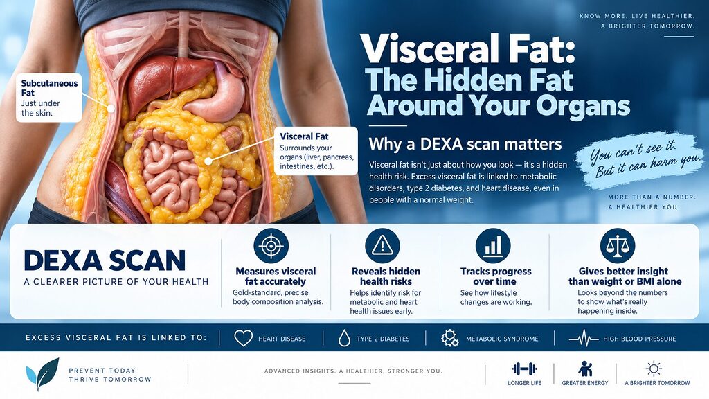 Visceral fat loss and DEXA body composition scan